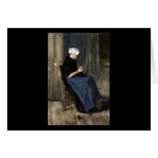 Een jonge Scheveningen Woman Knitting
