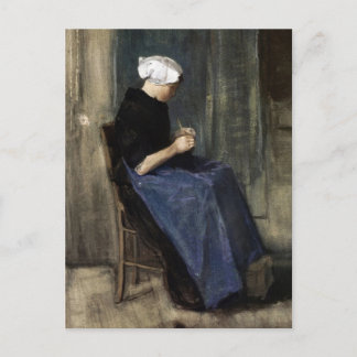Een jonge Scheveningen Woman Knitting Briefkaart