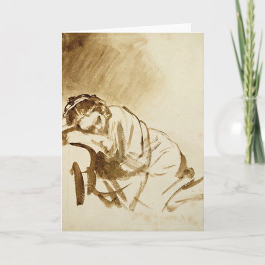 Een jonge Slaap c.1654 van de Vrouw Kaart (Voorkant)