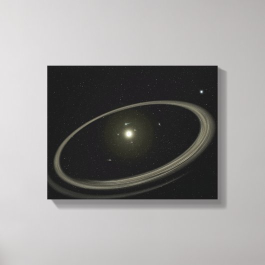 Een jonge ster omringd door grote planeten canvas afdruk (Voorkant)