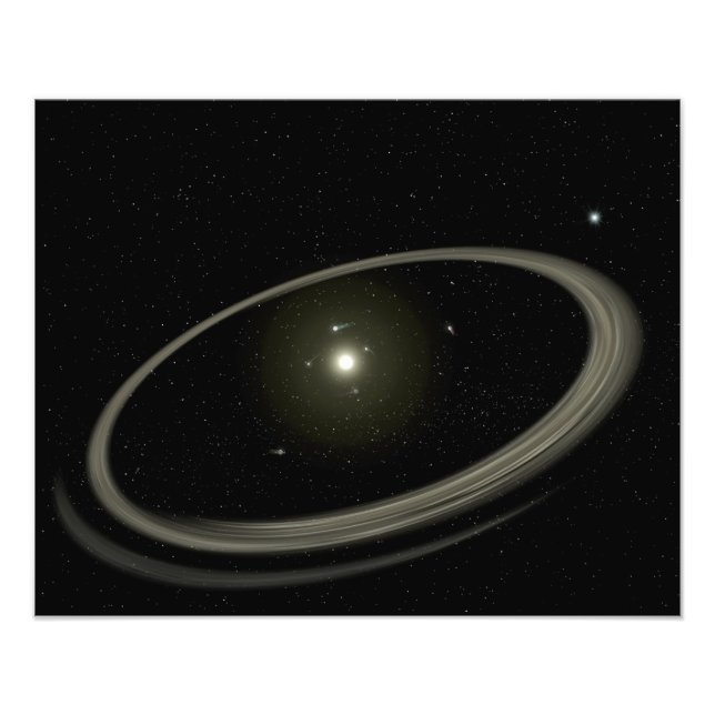 Een jonge ster omringd door grote planeten foto afdruk (Voorkant)