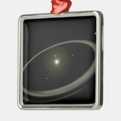 Een jonge ster omringd door grote planeten metalen ornament (Links)