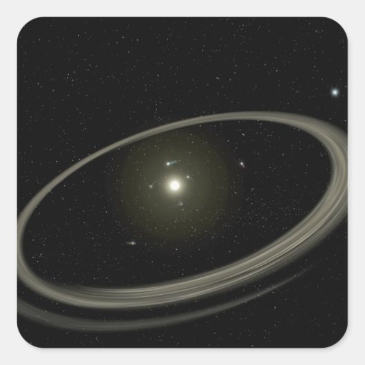 Een jonge ster omringd door grote planeten vierkante sticker (Voorkant)