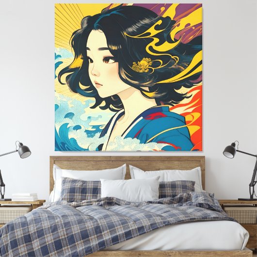 Een jonge Vietnamese vrouw Canvas Afdruk (Insitu (Slaapkamer))