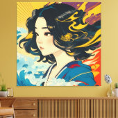 Een jonge Vietnamese vrouw Canvas Afdruk (Insitu (Woonkamer))