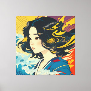 Een jonge Vietnamese vrouw Canvas Afdruk