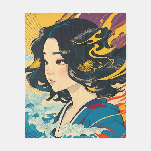 Een jonge Vietnamese vrouw Fleece Deken (Voorkant)