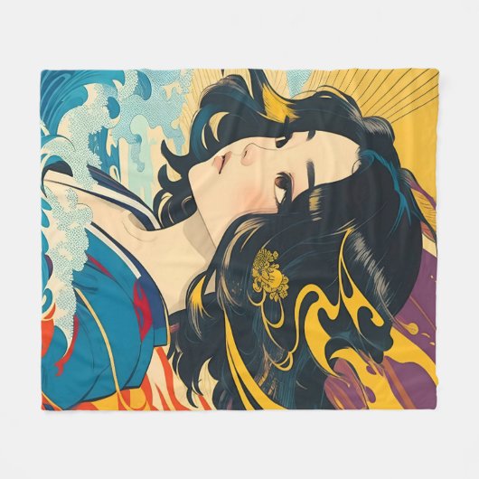 Een jonge Vietnamese vrouw Fleece Deken (Voorkant (Horizontaal))