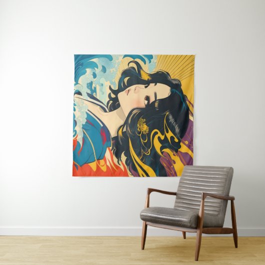 Een jonge Vietnamese vrouw Wandkleed (In Situ (horizontaal))