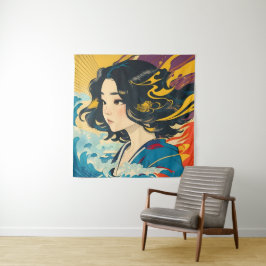 Een jonge Vietnamese vrouw Wandkleed