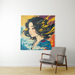 Een jonge Vietnamese vrouw Wandkleed