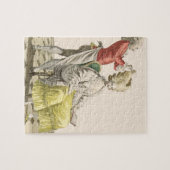 Een jonge vrouw in een Peignoir met haar Hairdress Legpuzzel (Horizontaal)