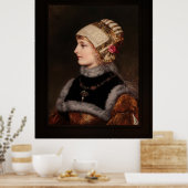 Een jonge vrouw in Renaissance Costume Poster (Keuken)