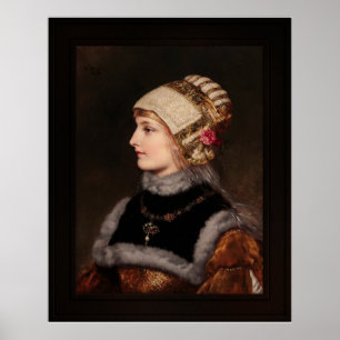 Een jonge vrouw in Renaissance Costume Poster