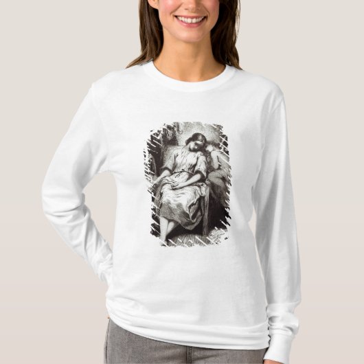 Een jonge vrouw met een engel t-shirt (Voorkant)