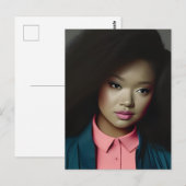 Een jonge vrouw met een zelfverzekerd briefkaart (Voorkant / Achterkant)