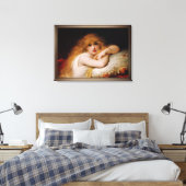 Een jonge vrouw uit vrije tijd van Pierre Coomans Canvas Afdruk (Insitu (Slaapkamer))