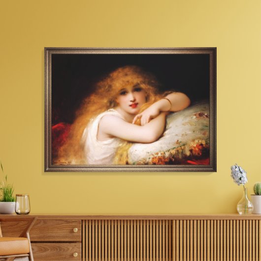 Een jonge vrouw uit vrije tijd van Pierre Coomans Canvas Afdruk (Insitu (Woonkamer))