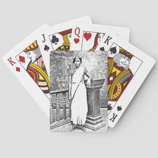 Een jonge vrouw van India Pokerkaarten (Achterkant)