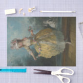 Een jongedame in een tuin die door Schall wordt be Tissuepapier (Craft)