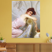 Een jongedame met haar foto van Vittorio Corcos Canvas Afdruk (Insitu (Woonkamer))