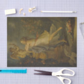 Een jongedame voor een beeld van Cupid, Callet Tissuepapier (Craft)