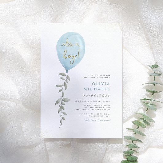 Een jongen | Begroting blauwe ballon Baby shower