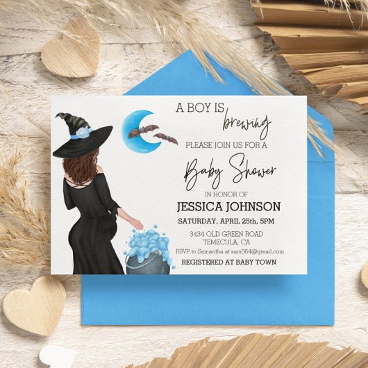 Een jongen breekt heks Waterverf Kaart