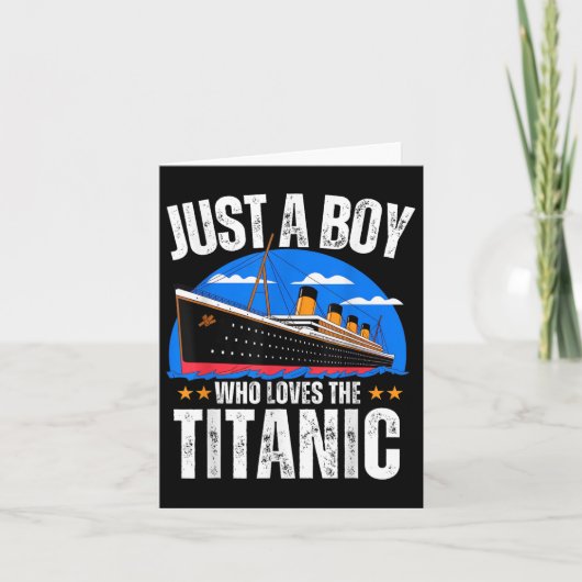 Een jongen die dol is op de RMS Titanic Kaart (Voorkant)