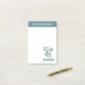 Een jongen die dol is op haaienliefhebbers post-it® notes (Op bureau)