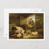 Een jongen die een Varkenskot van het Varken, 1794 Briefkaart (Voorkant / Achterkant)