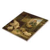 Een jongen die een varkensstaart bekijkt, 1794 (ol tegeltje (Zijkant)