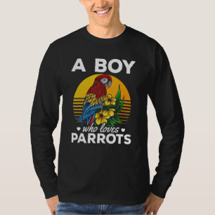 Een jongen die gek is op parrots van Cockatiel Par T-shirt