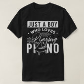 Een jongen die graag piano speelt (2) t-shirt (Design voorkant)