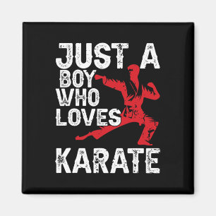 Een jongen die houdt van karate, een grappig Gezeg Magneet