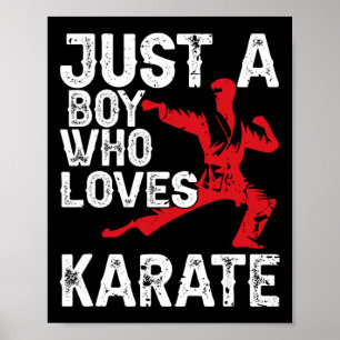Een jongen die houdt van karate, een grappig Gezeg Poster