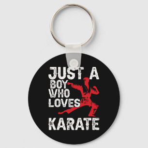 Een jongen die houdt van karate, een grappig Gezeg Sleutelhanger