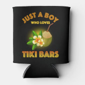 Een jongen die houdt van Tiki Bars Blikjeskoeler (Voorkant)