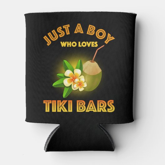Een jongen die houdt van Tiki Bars Blikjeskoeler (Voorkant)