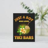 Een jongen die houdt van Tiki Bars Briefkaart (Staand voorkant)