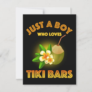 Een jongen die houdt van Tiki Bars Briefkaart