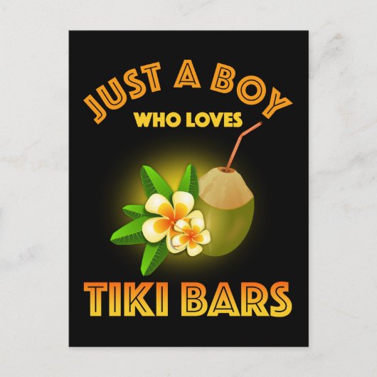 Een jongen die houdt van Tiki Bars Briefkaart (Voorkant)