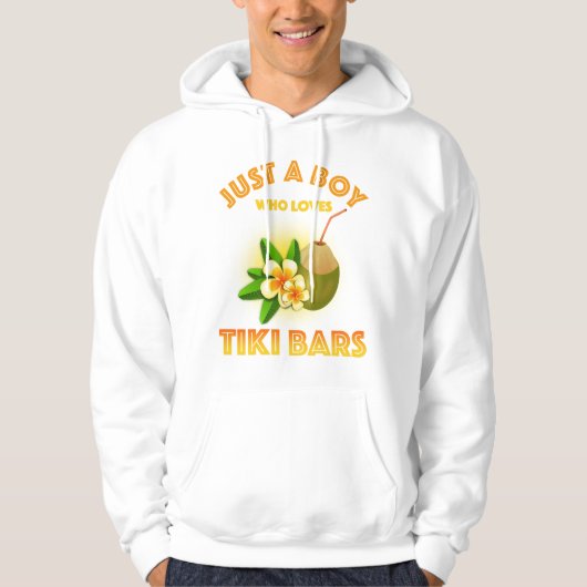 Een jongen die houdt van Tiki Bars Hoodie (Voorkant)