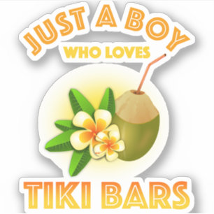 Een jongen die houdt van Tiki Bars Sticker