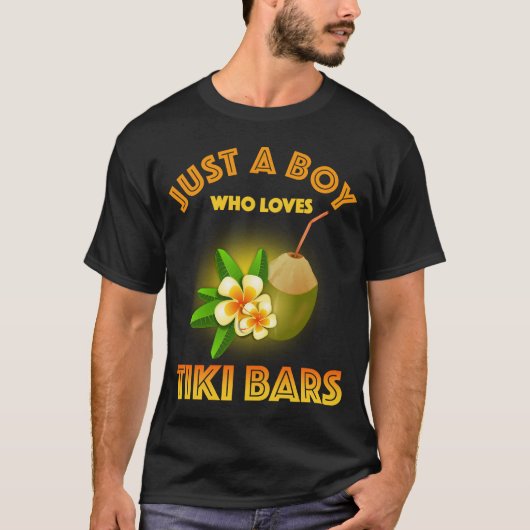 Een jongen die houdt van Tiki Bars T-shirt (Voorkant)