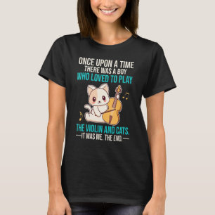 Een Jongen Die Lief Was Om Viool Te Spelen En Katt T-shirt