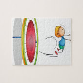 Een jongen die trampoline speelt legpuzzel (Horizontaal)