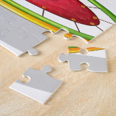 Een jongen die trampoline speelt legpuzzel (Zijkant)