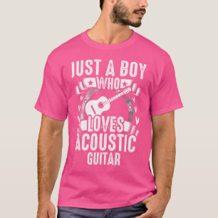 Een jongen die van akoestische gitaar houdt t-shirt