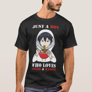Een jongen die van anime en ramen houdt t-shirt